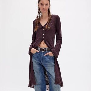 Women's Purple Longline Sweater